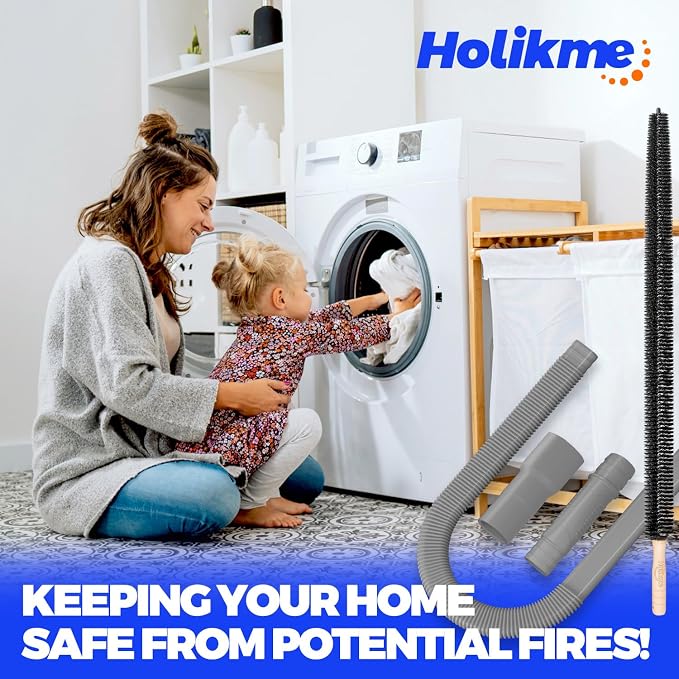 Holikme 2 Pieces Dryer Vent Cleaner Kit, Dryer Lint Vacuum Attachment and - Image 8