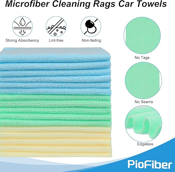 Shop Towels – 50 Pack Edgeless Microfiber Cleaning Cloths, Lint-Free & Reusable - Image 3