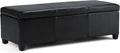 SIMPLIHOME Avalon 48 inch Wide Contemporary Rectangle Storage Ottoman Bench in by SimpliHome