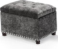 Joveco Storage Ottoman Bench, Rectangle 24" Velvet Foot Rest Stool Square by Joveco