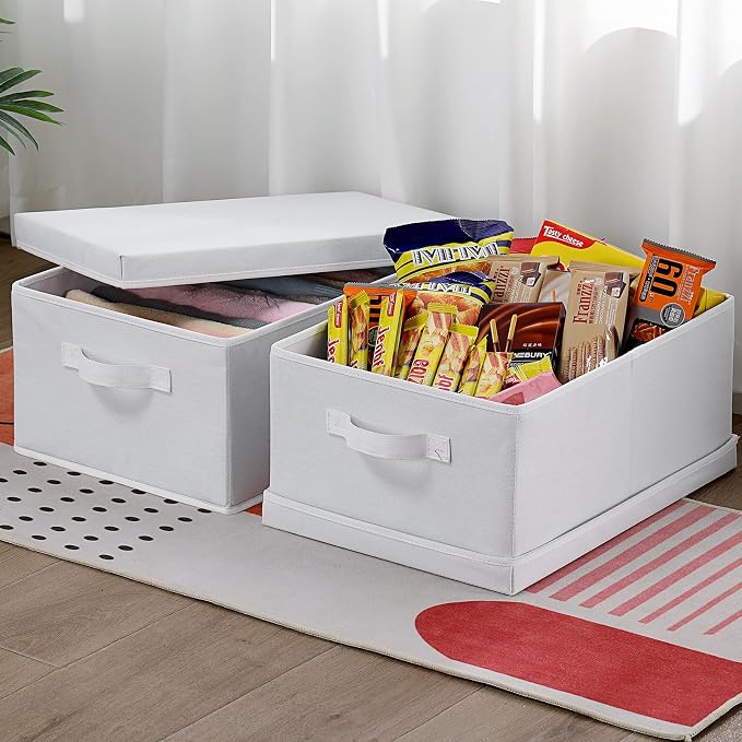 HOONEX Storage Bins with Lids for Organizing, Storage Boxes with 2 Carrying - Image 3