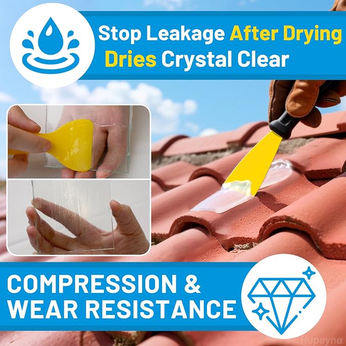 Waterproof Patch & Seal Rubberized Sealant Paste, 2.2lbs Anti-Leakage Clear - Image 3