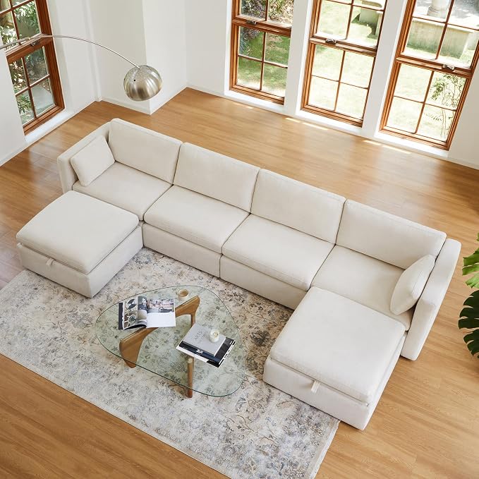 CHITA Oversized Modular Sectional Fabric Sofa Set, FSC Certified Extra Large U by CHITALIVING
