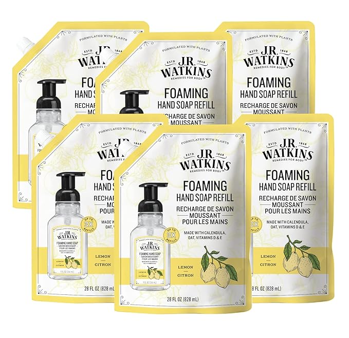 J.R. Watkins Foaming Hand Soap Refills, Alcohol-Free Hand Wash, Cruelty-Free by JRWatkins
