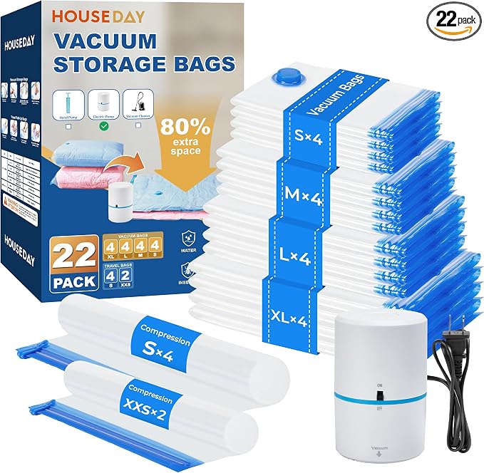 HOUSE DAY 22 Pack Vacuum Seal Bags by HOUSEDAY