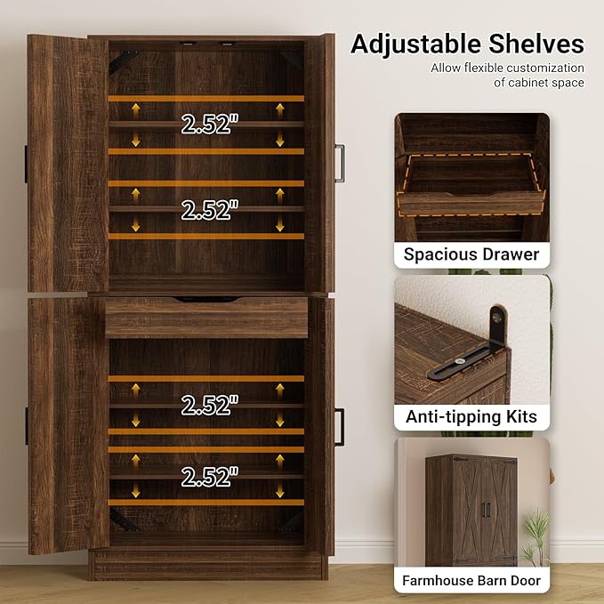Unikito Kitchen Pantry Cabinet - Image 4