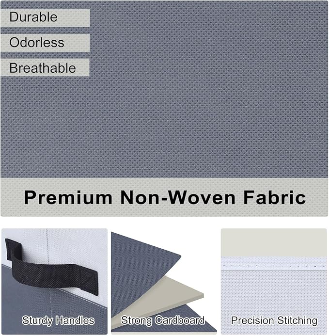 WUIKE Storage Baskets for Shelves, Fabric Closet Storage Bins - Image 3