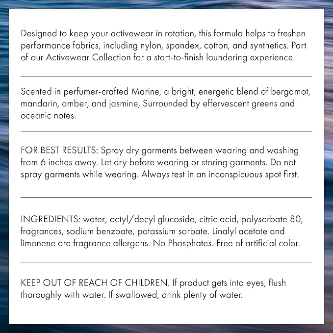 The Laundress Activewear Fabric Refresher Spray, 8 Oz, Marine Fragrance - Image 9