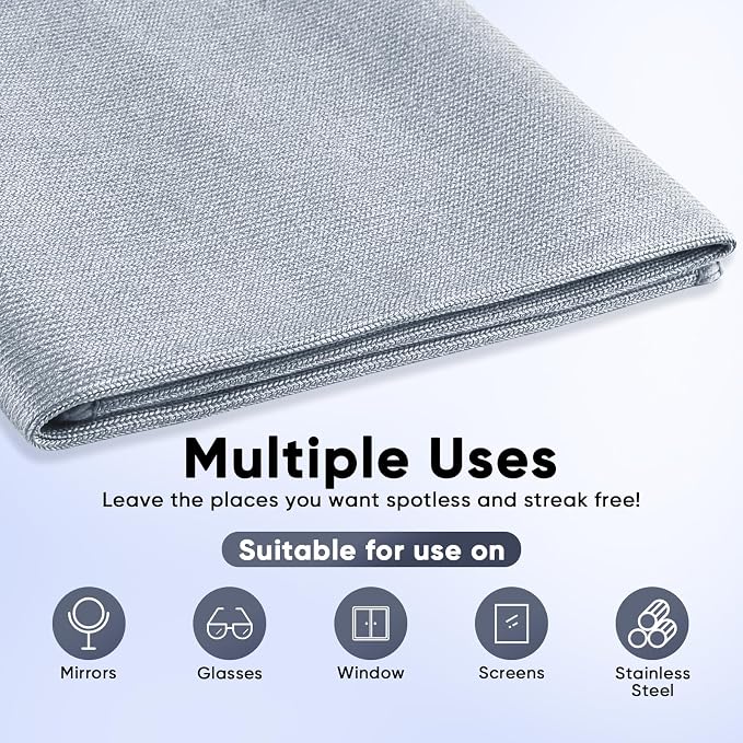 HOMEXCEL Microfiber Glass Cleaning Cloth 12 PK, Lint Free Streak Free, Reusable - Image 4