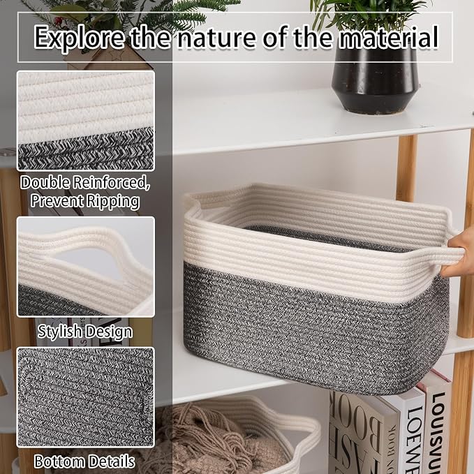 OIAHOMY 3 Pack Storage Basket for Organizing, toy organizers, Stylish Room Decor - Image 4