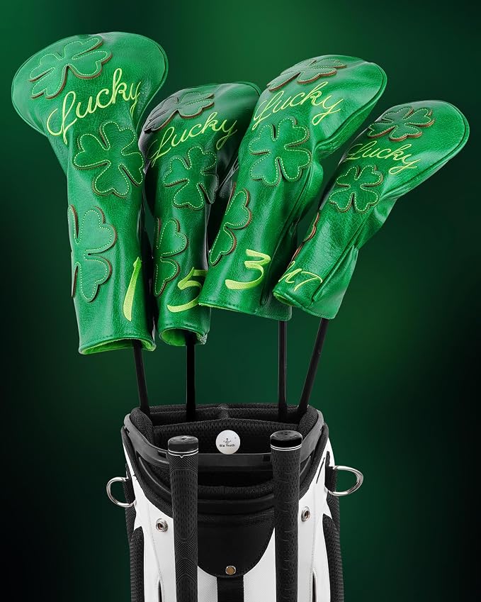 Golf Headcovers Golf Club Head Covers Four Leaf Clover Good Luck Charm - Image 7