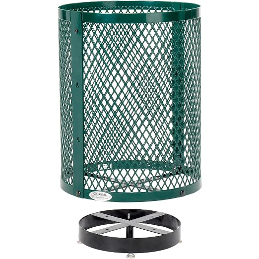 Global Industrial Outdoor Diamond Steel Trash Can - Image 4
