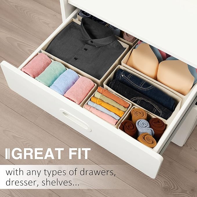 Criusia Drawer Organizer Clothes, 8 Pack Underwear Drawer Organizer, Foldable - Image 6