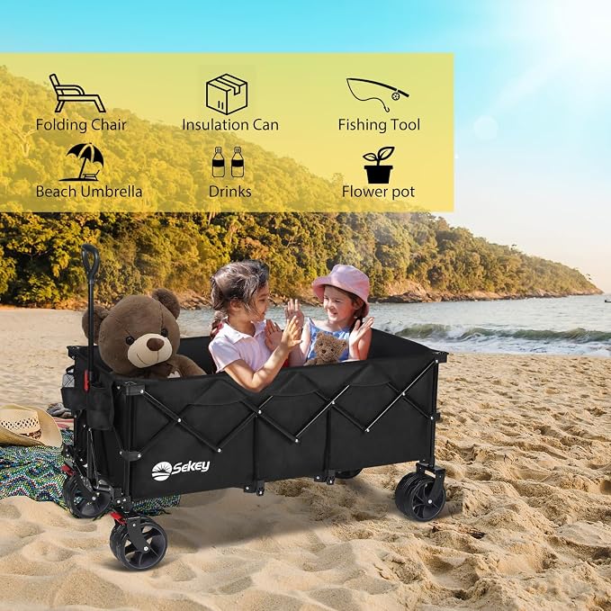 Sekey 48''L Collapsible Foldable Extended Wagon - Image 9