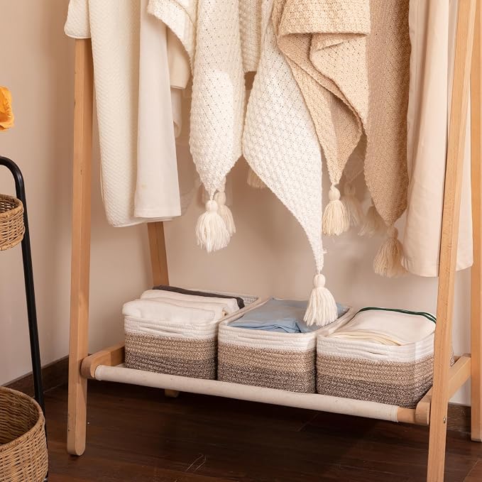 3 Pack Small Storage Baskets for Organizing, Cute Woven Decorative Gift Baskets - Image 5