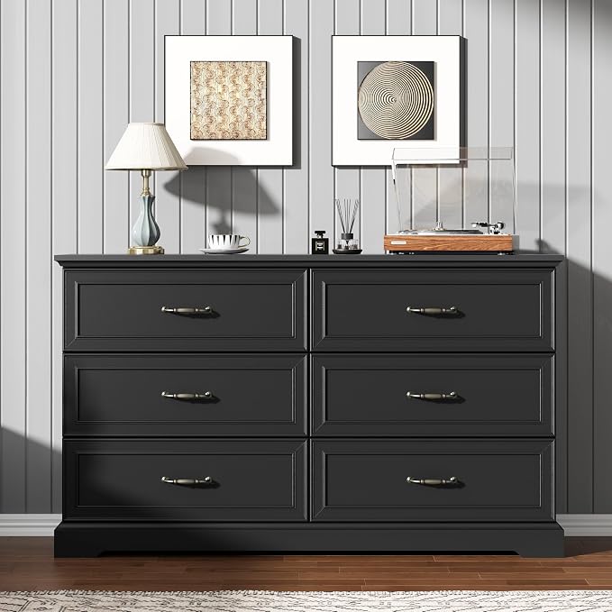 6 Drawer Dresser for Bedroom, Rustic Farmhouse Dresser - Image 3