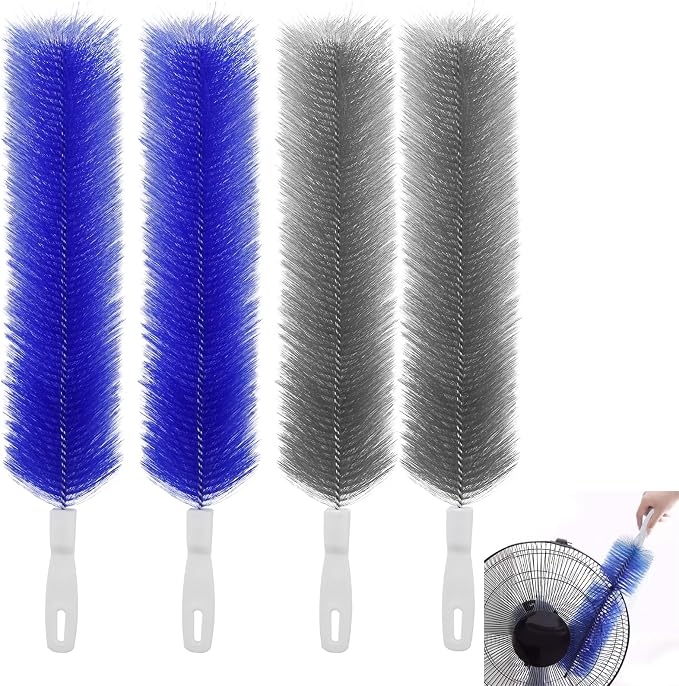 4 Pcs Cobweb Duster, Bendable Fan Duster, Plastic Fan Cleaner Brush, Microfiber by Unknown