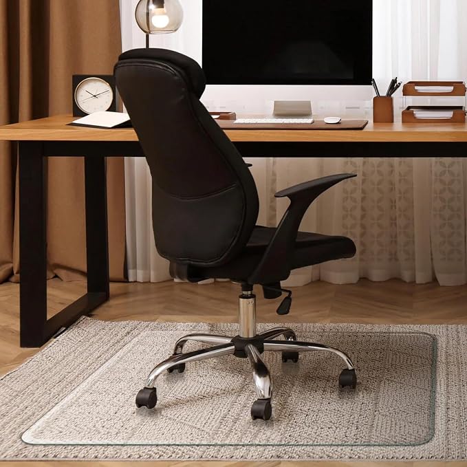 Exclusive Beveled Edge Glass Chair Mat by ClearlyInnovative