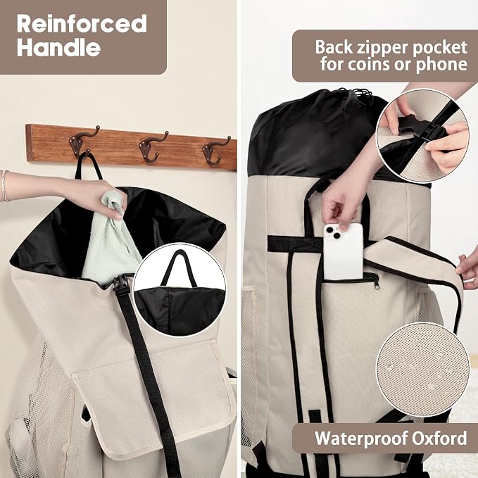 Laundry Backpack Bag, 132L Extra Large Heavy Duty Laundry Backpack - Image 4