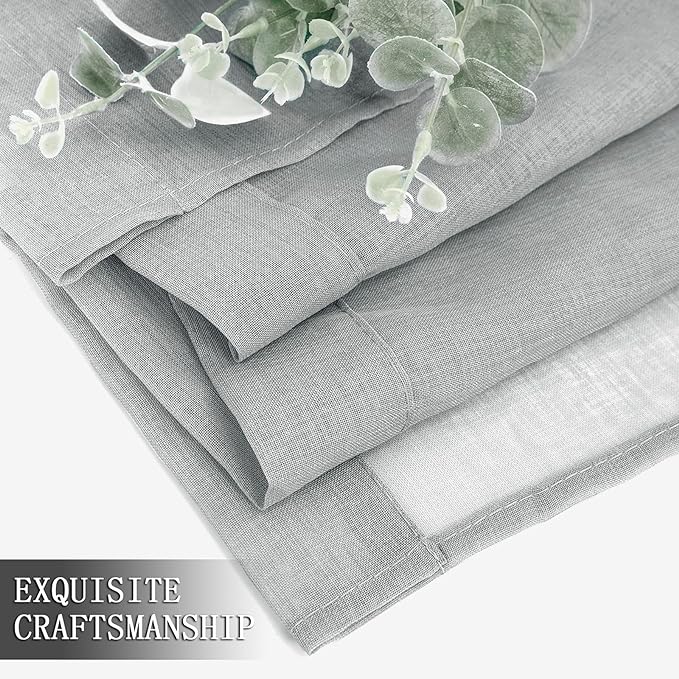 Tollpiz Sheer Curtain Linen Textured Living Room Curtains Sheer Light Filtering - Image 7