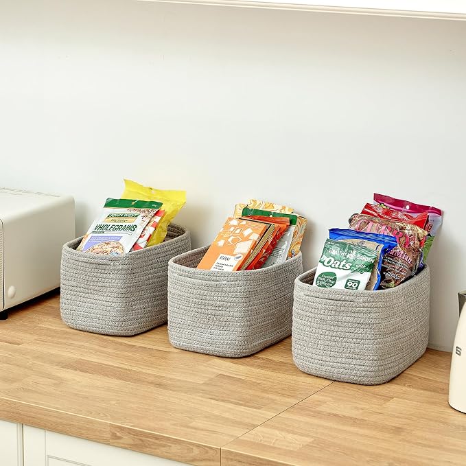 Small Cotton Rope Basket – Storage Bin - Image 6