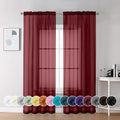 Chyhomenyc Burgundy Sheer Curtains 84 Inches Long 2 Panels Set, Light Filtering by Chyhomenyc