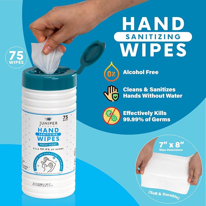 1 Pack Hand Sanitizing Wipes, Alcohol Free 75 Count Canister Disposable Hand - Image 3