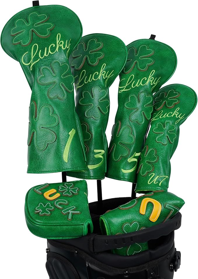 Golf Headcovers Golf Club Head Covers Four Leaf Clover Good Luck Charm - Image 7