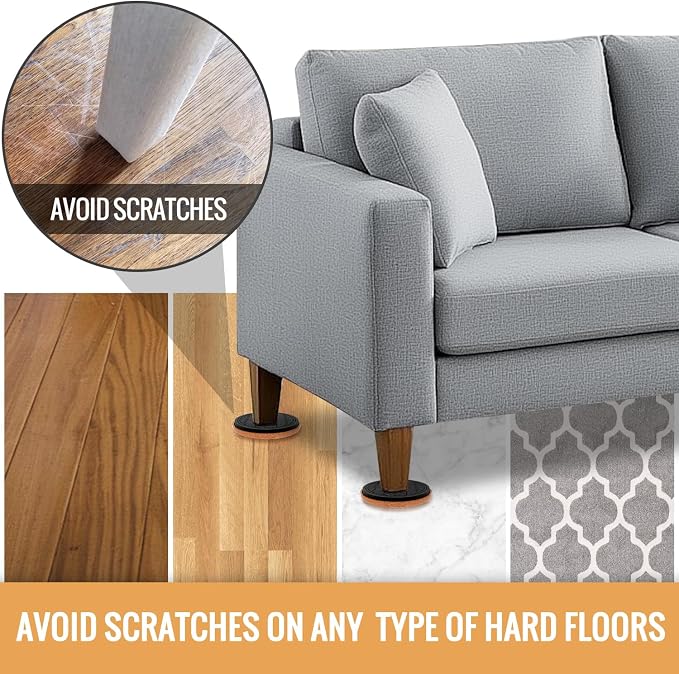 4¾" Felt Furniture Sliders for Hardwood Floors, Furniture Movers Sliders for - Image 4