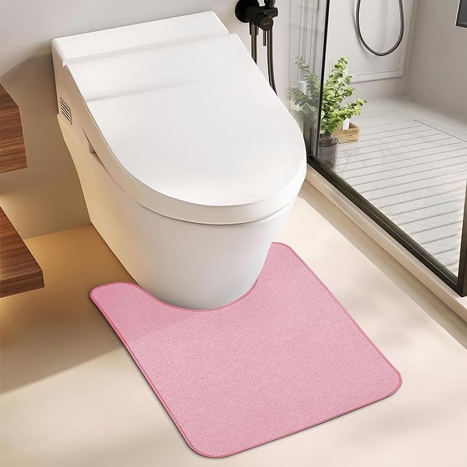 Toilet Rugs U Shaped Bathroom Rug, Machine Washable Non Slip Quick Dry Super - Image 6