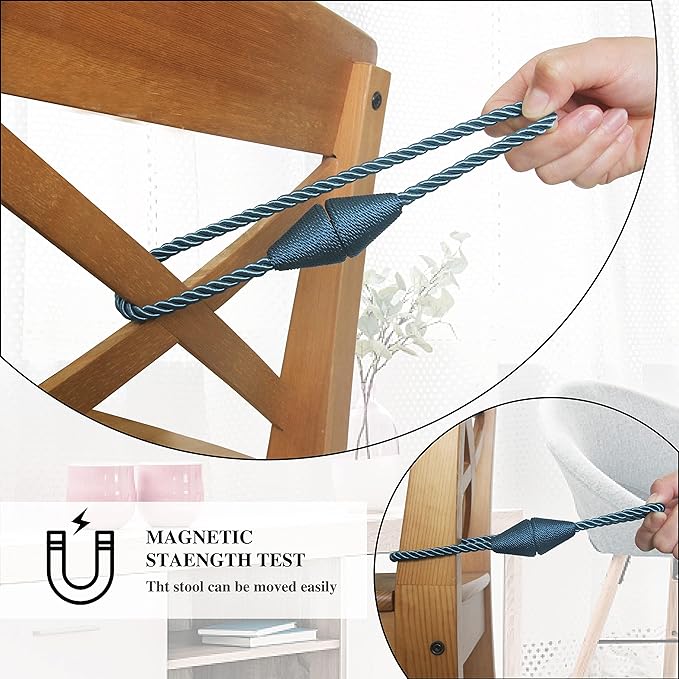 2 Pack Magnetic Curtain Tiebacks Rope Modern Handmade Curtain Tie Backs - Image 4