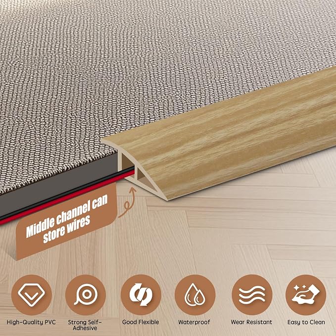 Floor Transition Strip Door Threshold 39" Floor Transition Reducer Trim on The - Image 3