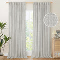 YoungsTex Light Grey Linen Curtains 90 Inch Long by YoungsTex