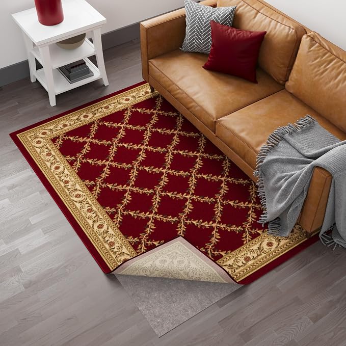 Ottomanson 3' x 3' Non-Slip Rug Pad Gripper 1/4 Inch Thick Dual Surface Felt + - Image 9