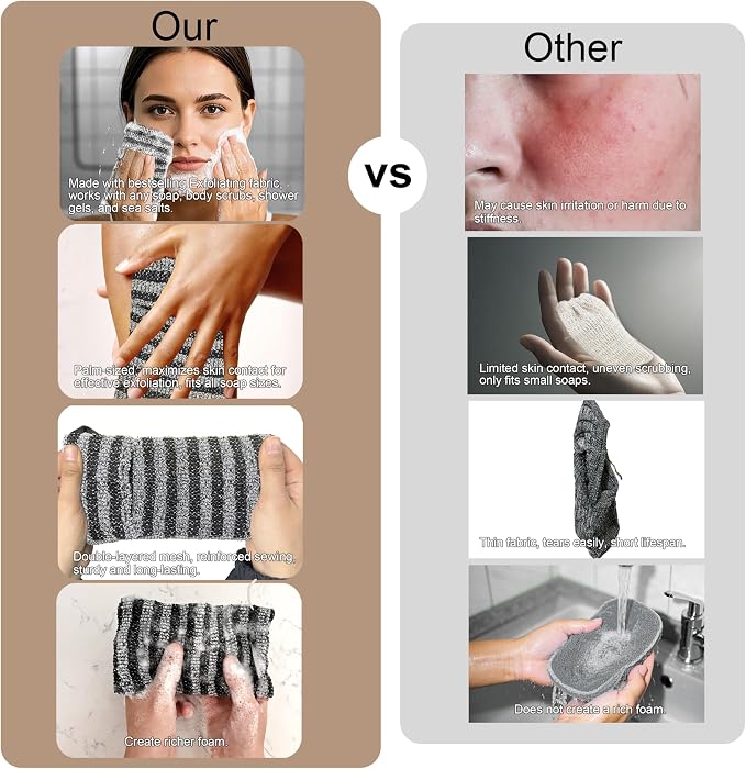2 Pack Soap Bag Gentle Roughness, Bar Soap Pouch Saver Pocket, Exfoliating Body - Image 6