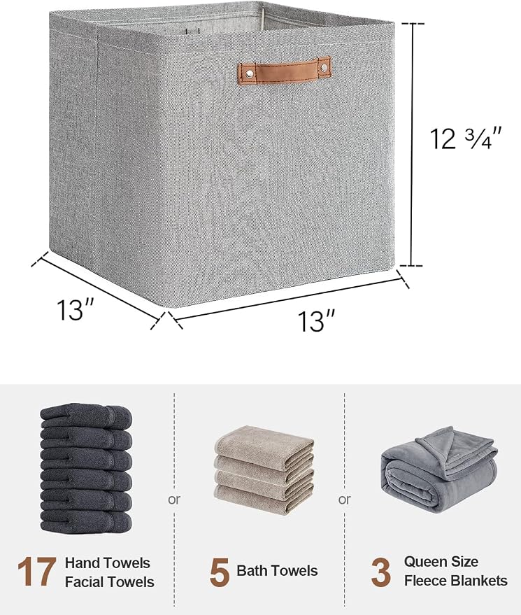 StorageWorks 13x13 Inches Storage Cube, Fabric Storage Bins - Image 2