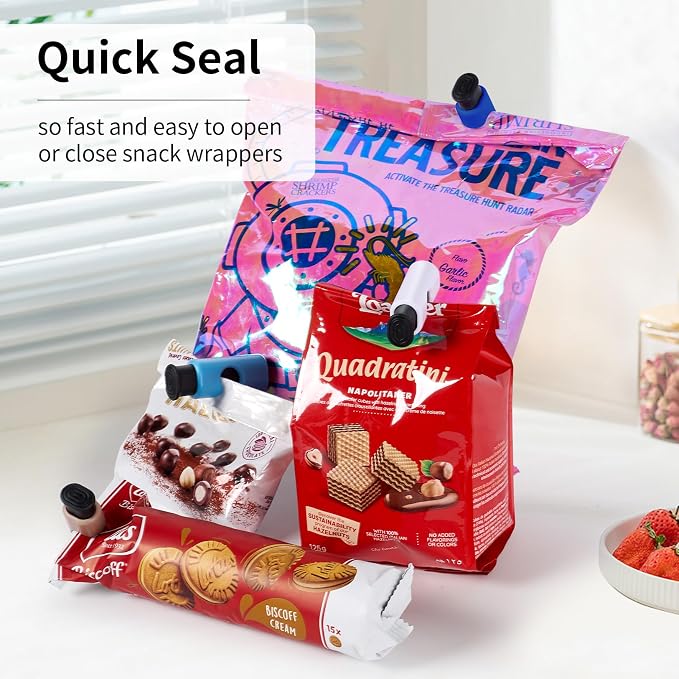 10 Pack Squeeze and Lock Bread Bag Clips, Bread Clips Resuable, Bag Clip - Image 6