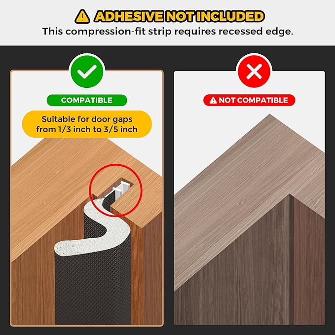 Ravinte Weather Stripping Door Seal Strip Soundproof "Q" Foam Weather Stripping - Image 2