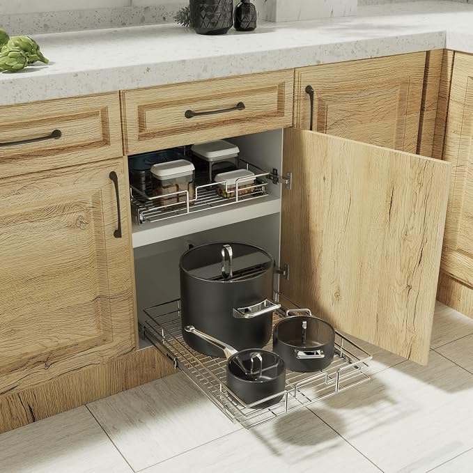 ROOMTEC Pull Out Cabinet Organizer, Cabinet Pull Out Shelves 7½" W x 21½" D - Image 7