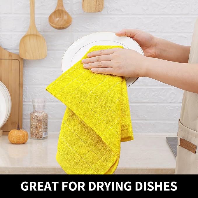 Homaxy 100% Cotton Terry Kitchen Dish Cloths, Ultra Soft and Absorbent Dish - Image 4