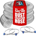 PVC Dust Collection Hose w/4 Thumbscrew Clamps, Puncture Resistant, Carbon by Fulton