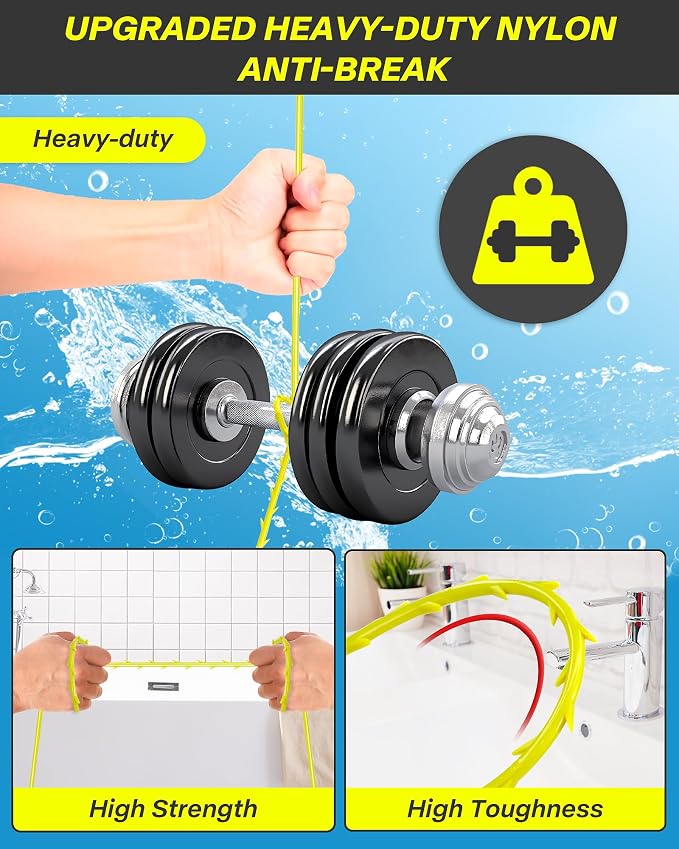 Drain Clog Remover Tool, 30 Inch Sink Snake Hair Clog Remover - Image 4