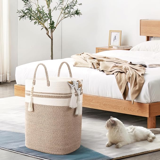 Woven Laundry Basket for Clothes, 100 L Large Rectangle Laundry Hampers - Image 4