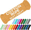 TECEUM Cotton Rope 3/16” – 50 FT – Strong All-Purpose Braided Rope – Natural by TECEUM