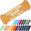 TECEUM Cotton Rope 3/16” – 100 FT – Strong All-Purpose Braided Rope – Natural by TECEUM