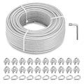 3/16" Wire Rope Kit, 100Ft PVC Coated Steel Cable Guide Wire Tensioner Strainer by hannger