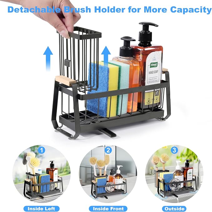 Suction Cup Sponge Holder for Kitchen Sink Caddy Organizer Rack for Dish Brush - Image 6