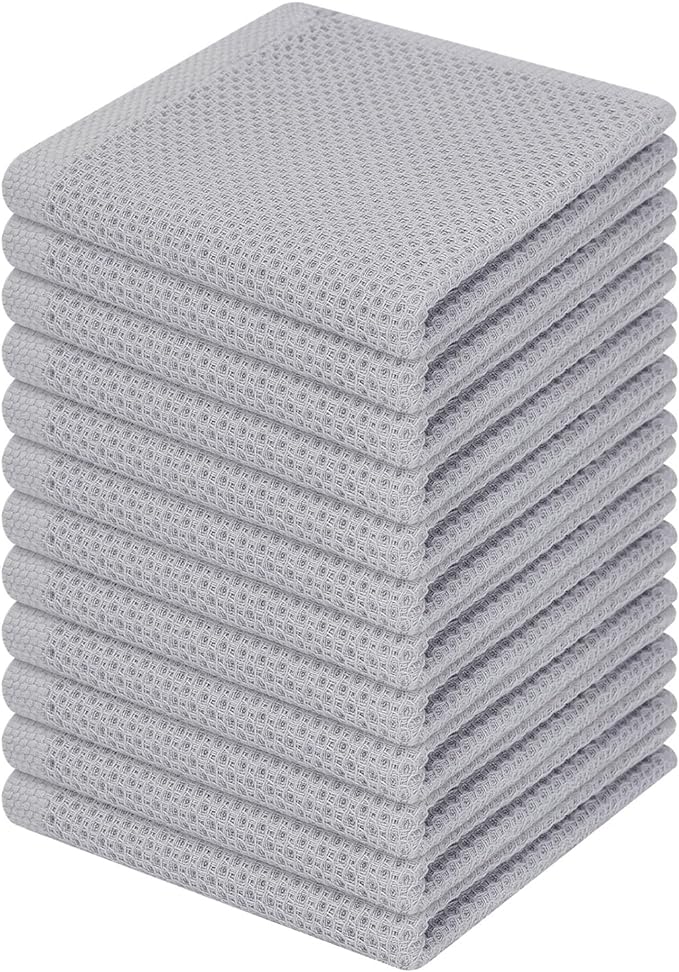 Homaxy 100% Cotton Waffle Weave Kitchen Dish Cloths, Ultra Soft Absorbent Quick by Homaxy