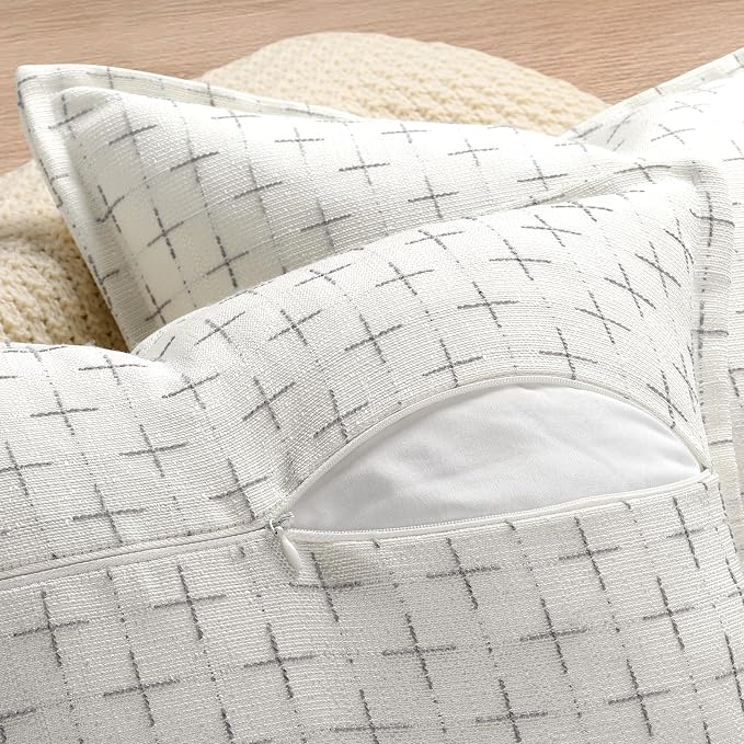 ZWJD Pillow Covers 16x16 Set of 2 Soft Polyester Textured Pillow Covers - Image 3