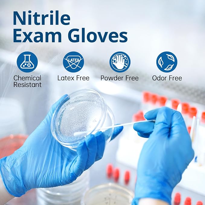 Disposable Nitrile Exam Gloves, Nitrile Gloves Disposable Latex Free, Medical - Image 2